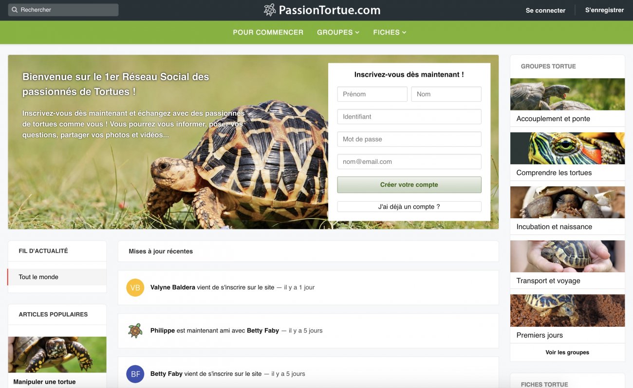 Visitez PassionTortue.com - Le 1er Réseau Social des passionnés de tortues